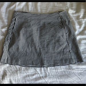 Black and white plaid skirt